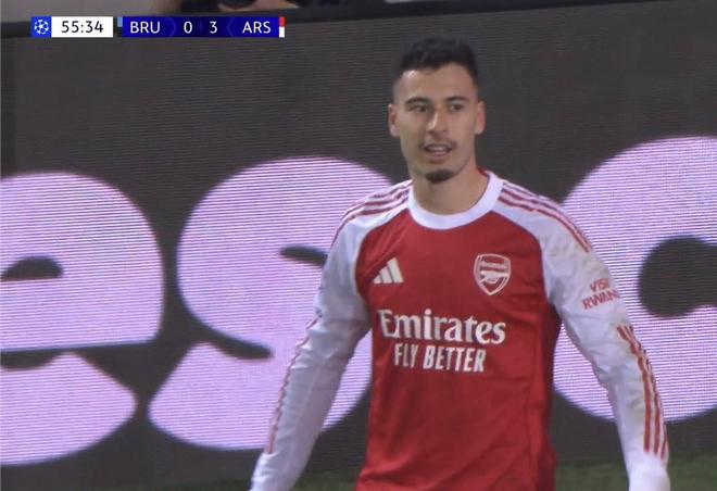 马丁内利连续5场欧冠进球,成9900赛季亨利以来枪手欧战首人