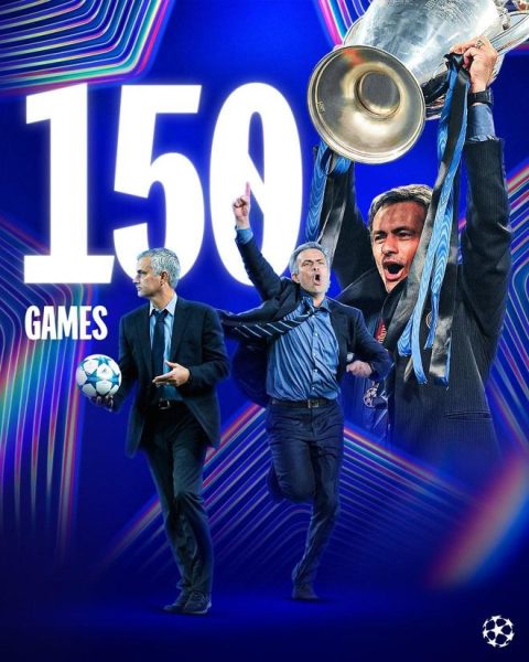 里程碑，穆里尼奥迎来执教生涯第150场欧冠比赛